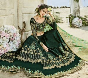 Emerald Green Outfits lehnga design