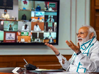 Pm modi holding meeting with cms about covid situtation